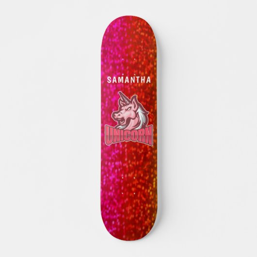 Glitter Unicorn Skateboard (Voorkant)