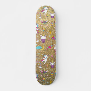 Glitter unicorn skateboard