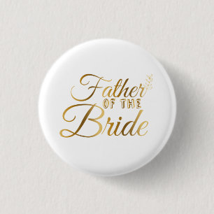 Glitter vader van de bruid ronde button 3,2 cm