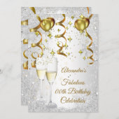 Glitter van de gouden ballonvaarder kaart (Voorkant / Achterkant)