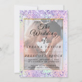 Glitter Vellum Overlay Wedding Invitation Kaart (Voorkant)