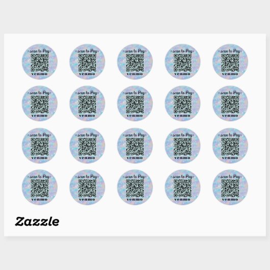 Glitter Venmo QR code ronde Sticker (Vel)