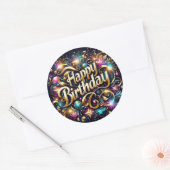 Glitter Verjaardag sticker : happy birthday (Envelop)