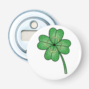 Glitter Vierbladige Klaver Button Flesopener