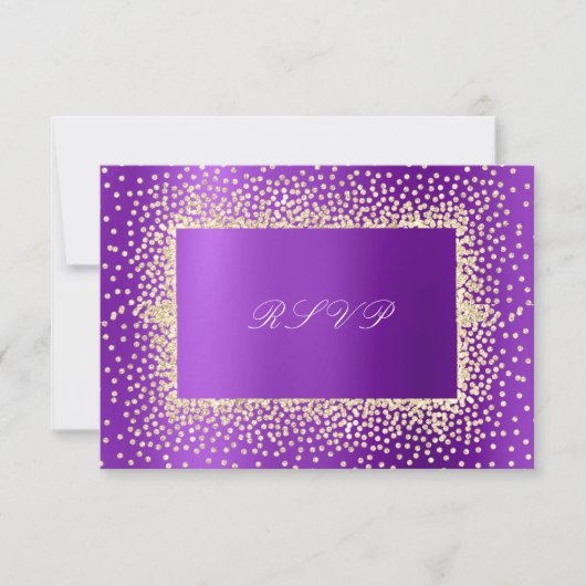 Glitter Violet Amethyst Gold RSVP Krystal A (Voorkant)