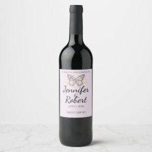 Glitter vlinder op Lavendel Wijn Label Etiket