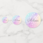 Glitter voor gepersonaliseerd meisje confetti (Achterkanten)