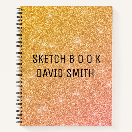 Glitter voor goud en roze notitieboek (Voorkant)