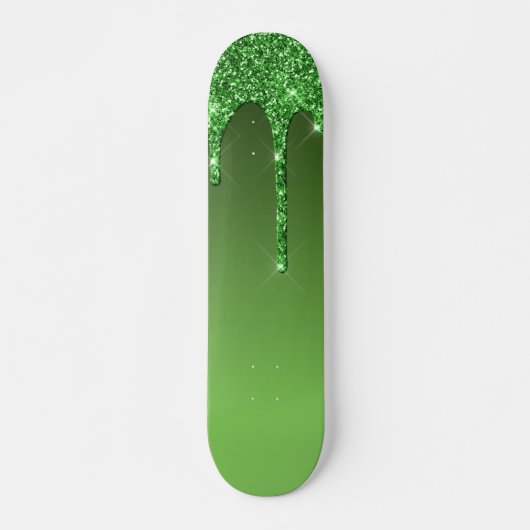 Glitter voor groene druppels skateboard (Voorkant)