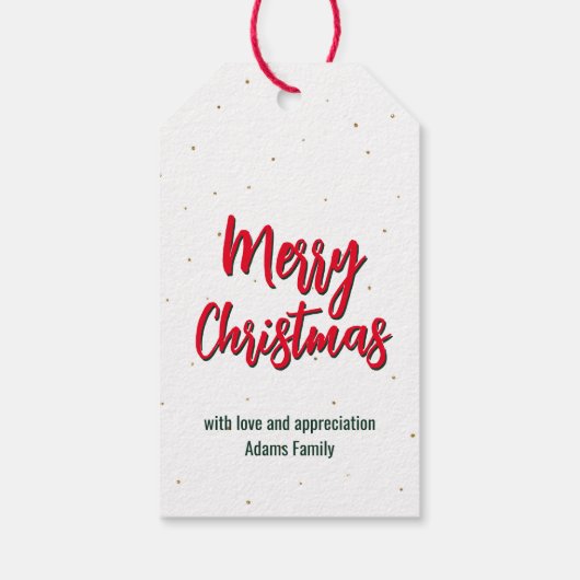 Glitter voor kerstgoud cadeaulabel (Achterkant)