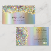 Glitter voor mousserende holografische folie visitekaartje (Voorkant / Achterkant)