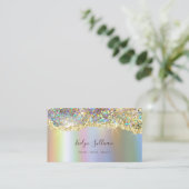 Glitter voor mousserende holografische folie visitekaartje (Staand voorkant)