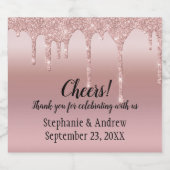 Glitter voor persoonlijk Roos Gold Driving Sparkling Wijnetiket (Enkel label)