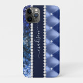 Glitter Vrouwelijke Glans Luxe Donkerblauw Case-Mate iPhone Case (Achterkant)