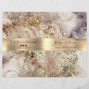 Glitter waterverf en folie service menubrochure
