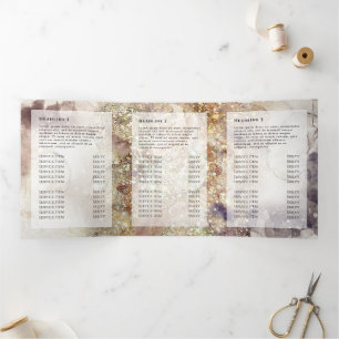 Glitter Waterverf en Folie Trifold Brochure Drieluik Kaart