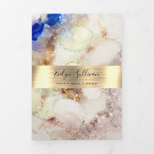 Glitter Waterverf en Gold Foil drievoudig brochure Drieluik Kaart