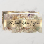 Glitter Waterverf Faux Folie Cadeaubon (Voorkant / Achterkant)