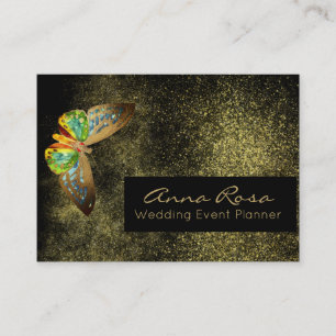 ** Glitter Waterverf Gilded Gold Butterfly Visitekaartje