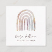 Glitter waterverf regenboog visitekaartje (Voorkant)