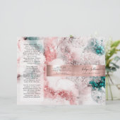 Glitter waterverf roos gouden folie (Staand voorkant)