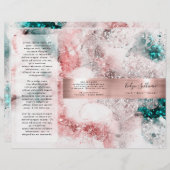 Glitter waterverf roos gouden folie (Voorkant / Achterkant)