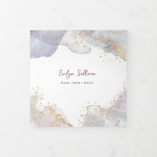 Glitter Waterverf Shapes Trifold Brochure Drieluik Kaart (Cover)