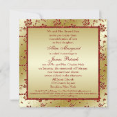 Glitter Wedding Gold en Red FAUX Kaart (Achterkant)