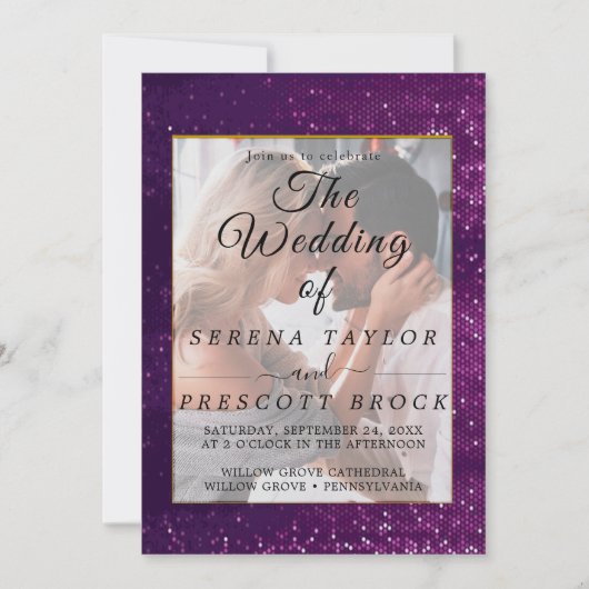 Glitter Wedding Uitnodiging (Voorkant)