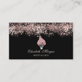 Glitter Whisk Rose Gold Drips Bakery Black Visitekaartje (Voorkant)