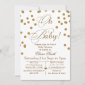 Glitter White en Gold baby shower nodigt u uit Kaart (Voorkant)