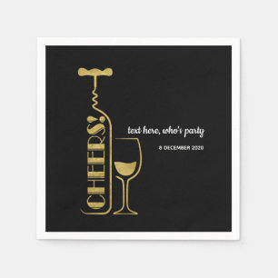 glitter, wijn, griesachtig, Cocktail Paper Napkins Servet