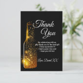 glitter, wijn, volwassene, bedankkaart (Staand voorkant)