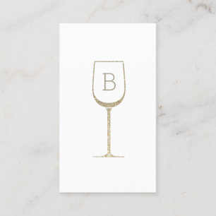 Glitter Wine Bartender Sommelier Monogram Visitekaartje