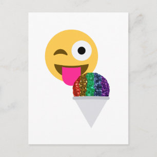 glitter wink emoji briefkaart
