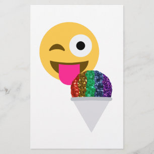 glitter wink emoji briefpapier