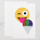 glitter wink emoji briefpapier (Voorkant / Achterkant)