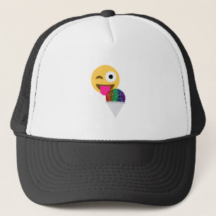 glitter wink emoji trucker pet