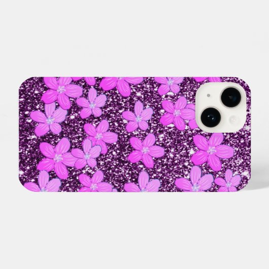 glitter with flowers iPhone hoesje (Achterkant horizontaal)