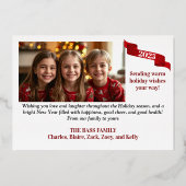 Glitter Wonderland Landschapsfoto Folie Feestdagenkaart (Achterkant)