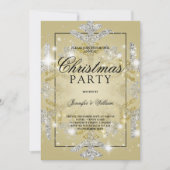 Glitter Xmas Holiday Gold & Silver Kaart (Voorkant)