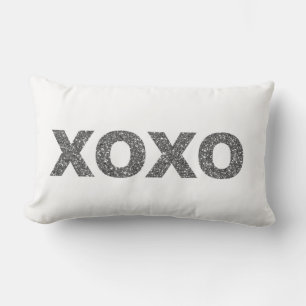Glitter XOXO Zilver Kussen