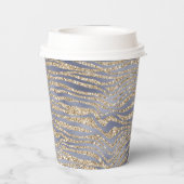 Glitter-zebra, gouden Paarse luxe afdrukken Papieren Bekers (Achterkant)