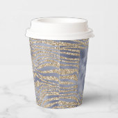 Glitter-zebra, gouden Paarse luxe afdrukken Papieren Bekers (Rechts)