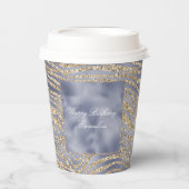 Glitter-zebra, gouden Paarse luxe afdrukken Papieren Bekers (Voorkant)