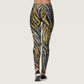 Glitter Zebra Pattern – Sparkling Black & White  Leggings (Achterkant)