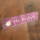 Glitter Zebra Stripes Desk Name Bord Naambordje (Zijkant)