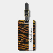Glitter Zebra, Zebra Print, Your Name Bagagelabel (Voorkant verticaal)