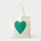 Glitter Zee Groen Hart Trouwfeest Tote Bag (Voorkant)