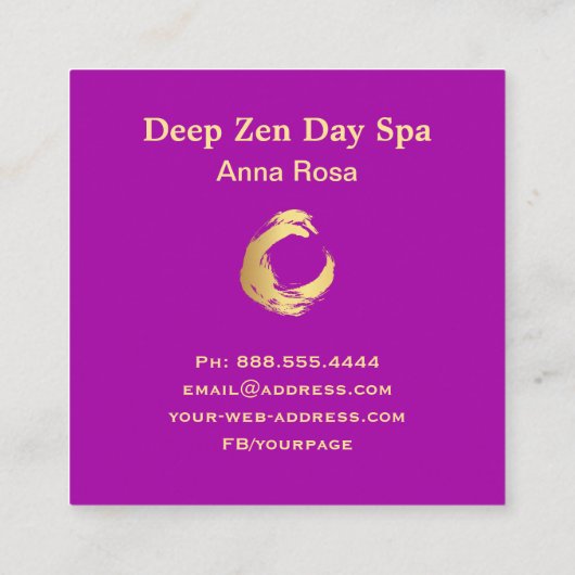 ** Glitter Zen Meditatie Reiki Gold Brush Vierkante Visitekaartje (Achterkant)